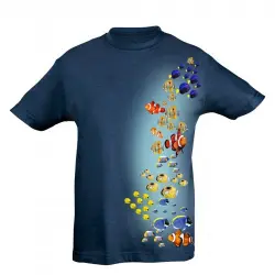 Camiseta Niño Peces de colores color Azul