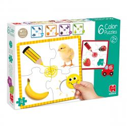 Goula -  De Madera Educativo 6 Puzzles De 4 Piezas Color Puzzle