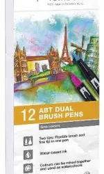 Tombow ABT PW-12p-m 3 rotuladores Dual Brush Pen con dos puntas - 12 unidades