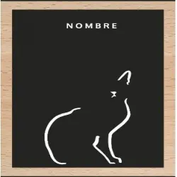 Ilustración gato doméstico marco de madera color Negro