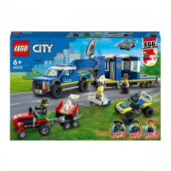LEGO - Central Móvil De Policía, Coches De  Para Construir: Todoterreno Con Dron, Tractor Y Camión, City Police