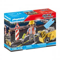 Playmobil - Trabajador De La Construcción Con Cortador De Bordes City Action