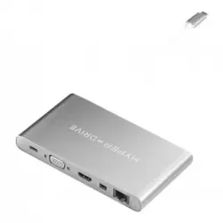 Adaptador Hyper Drive Ultimate 11 en 1 USB-C Gris