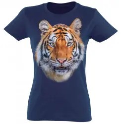 Camiseta Mujer Cara Tigre color Azul