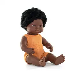 Miniland - Muñeca Africana Niña 38 Cm