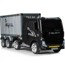 Camión Eléctrico Para Niños Con Batería De 12 V - Bc Truck Con Remolque De Carga, 4 Motores Y Mando / Coche De Infantil - Negro