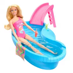 Barbie - Barbie Muñeca rubia con piscina.