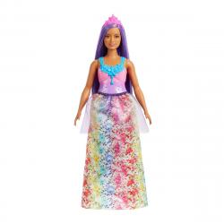 Barbie - Muñeca Princesa Morena Con Corona Morada