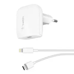 Cargador de pared Belkin USB-C PD de 20 W + cable USB-C a Lightning