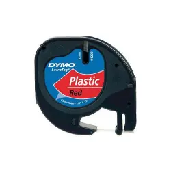 Cinta plástico Dymo 91203 Negro-Rojo 12mmx4M. Rotuladoras Letratag S0721630