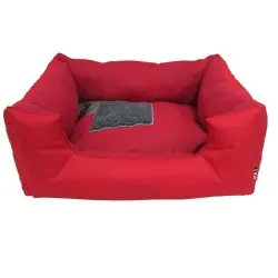 T&Z cama square con cojín rojo para perros