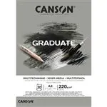 Bloc A4 Canson Graduate Mix Media Fino 220g Gris