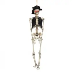 Esqueleto De Novio Con Luz, Sonido Y Movimiento De Halloween Beige De 100x13x25 Cm