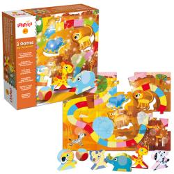 Puzzle y tabla de juegos 3 games My Savannah