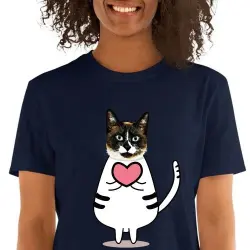 Mascochula camiseta mujer enamorao personalizada con tu mascota azul marino