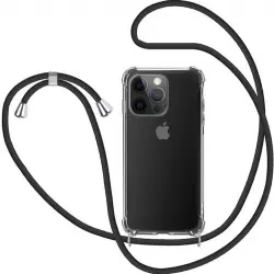 Funda Transparente 4-ok + cuerda Negro para iPhone 14 Pro Max