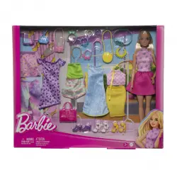 Barbie - Muñeca Con 29 Accesorios De Moda Y Ropa Looks De Moda