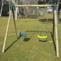 Columpio Kadi doble con asiento de bebé