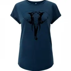 Camiseta para mujer Animal Totem elefante color azul
