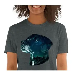 Mascochula camiseta mujer noche estrellada personalizada con tu mascota gris oscuro