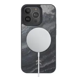 Funda Wood Bumper MagSafe Gris Camuflaje para iPhone 13 Pro