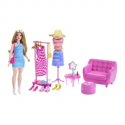 Barbie - Muñeca Estilista Y Armario Con Accesorios