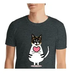 Mascochula camiseta hombre enamorao personalizada con tu mascota gris oscuro