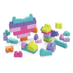 Mega Bloks - Bloques de construcción Bolsa 80 Piezas Rosa Mega Bloks.