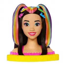 Barbie - Muñeca Totally Hair Cabeza Para Peinar Asiática Color Reveal