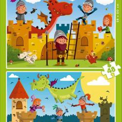 Puzzle Educa Dragones y caballeros 2 unidades