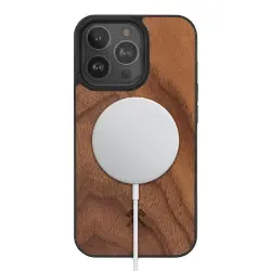 Funda Wood Bumper MagSafe Nogal para iPhone 13 Pro Max