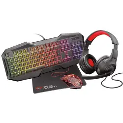 Combo gaming 4 en 1 Trust GXT 1180RW Teclado + Ratón + Alfombrilla + Auriculares