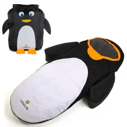 Saco de dormir pingüino convertible en mochila