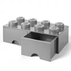 Ladrillo de almacenamiento con cajones gris piedra medio de 8 espigas LEGO