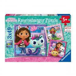 Ravensburger - Puzzle 3X49 Gabby´S Dollhouse