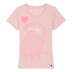 Camiseta Mujer Dino Lover color Rosa