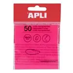 Bloc de 50 notas adhesivas transparentes Apli 75x75 Rosa