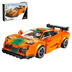 Coche Deportivo Clásico De Carreras Dam, 345 Piezas 16x9x5 Cm. Color: Naranja