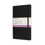 Cuaderno Moleskine large formato doble liso-rayas tapa blanda negro