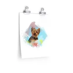 Mascochula acuarela retrato realista personalizado con tu mascota en lámina multicolor