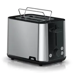 Tostador Braun PureShine HT151BK, elevador de pan, 8 ajustes, sin BPA , 900W, Negro