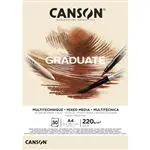 Bloc A4 Canson Graduate Mix Media Fino 220g Ocre