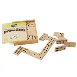 Jeujura Large Wooden Domino Game - Caja De Madera