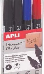 Pack de 4 rotuladores permanente Apli Punta redonda 3mm - Varios modelos