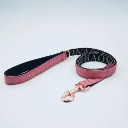 Baona correa haina de nylon reciclado rosa para perros