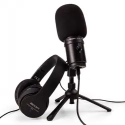 Kit Podcast USB Zoom ZUM-2PMP con Micrófono USB, Cable, Auriculares y Trípode