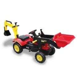 Lean Toys - Branson Tractor De Pedales Con Pala Excavadora