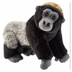 Peluche Gorila Negro Y Gris 24 Cm
