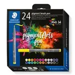 Estuche con 24 rotuladores STAEDTLER Pigment Arts con punta pincel – varios colores