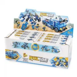 Expositor Para 2 Unidades Dam Dmak0468c30: Camión Y Robot De Policía 2 En 1, De 311 Piezas. Construye 4 Mini Modelos Individuales Ó 2 Modelos Medianos
